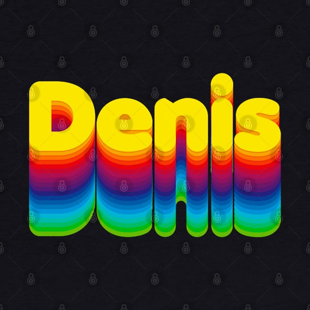 Rainbow Layers Denis Name Label by KedaiComel